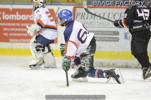 2015-02-07 Hockey Milano Rossoblu U14-Aosta 0481 Matteo Quartuccio